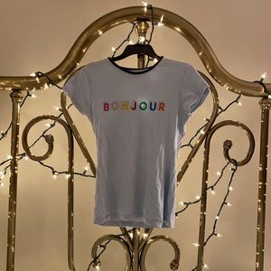 Primark Blue Bonjour Tee